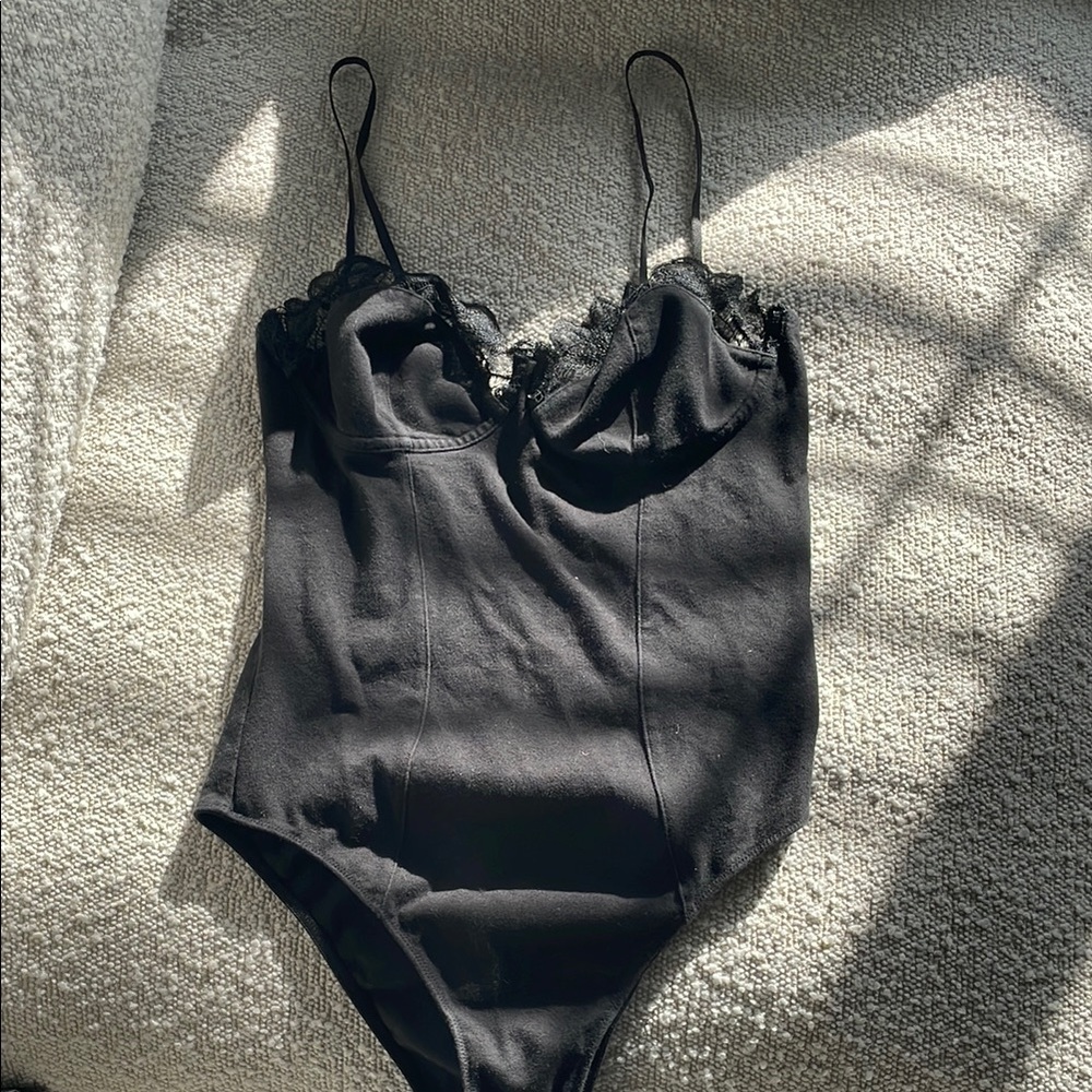 Elegant Black Lace Bodysuit